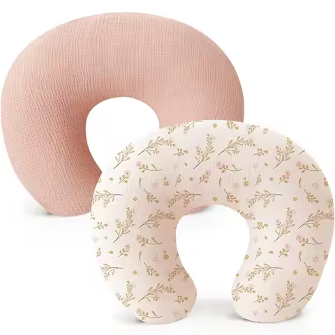 Lot 2 housses coton pour coussin d'allaitement U